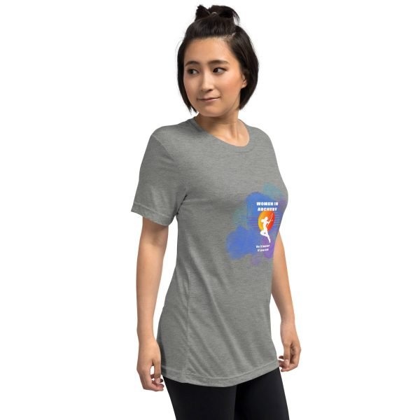 Women in archery (cosmic background) Short sleeve t-shirt