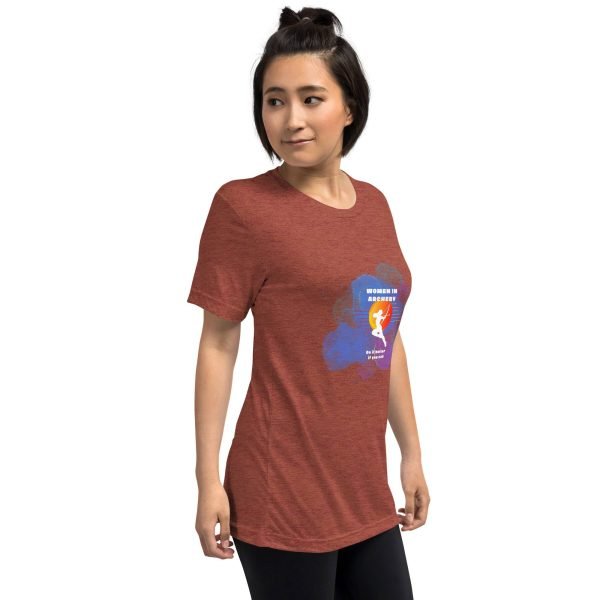 Women in archery (cosmic background) Short sleeve t-shirt