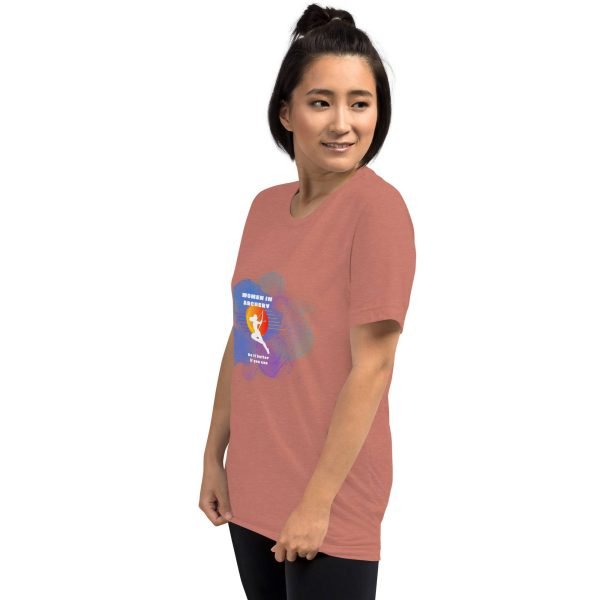 Women in archery (cosmic background) Short sleeve t-shirt