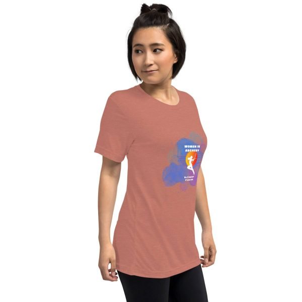 Women in archery (cosmic background) Short sleeve t-shirt