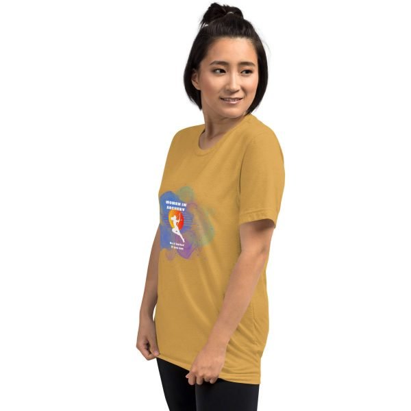 Women in archery (cosmic background) Short sleeve t-shirt