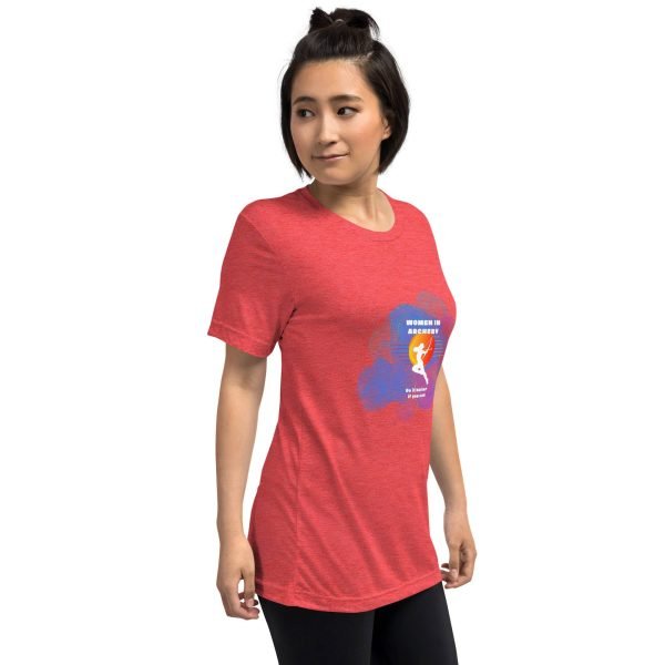Women in archery (cosmic background) Short sleeve t-shirt