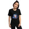 Women in archery (cosmic background) Short sleeve t-shirt