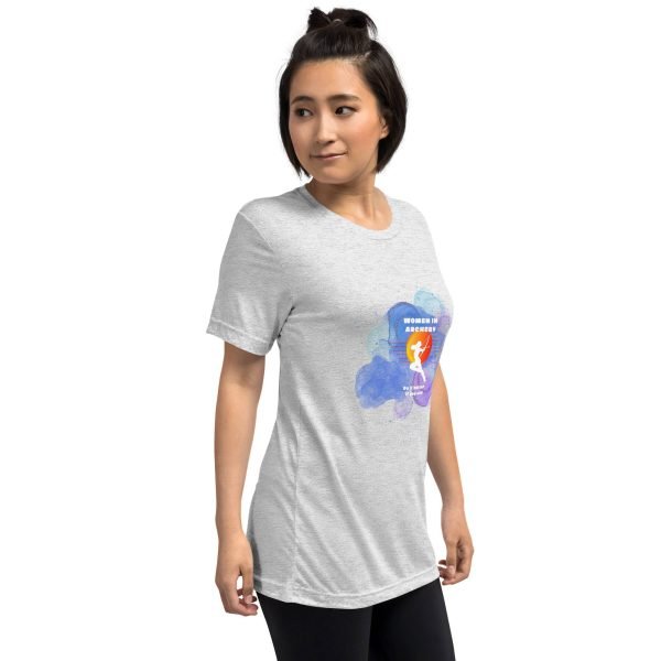 Women in archery (cosmic background) Short sleeve t-shirt